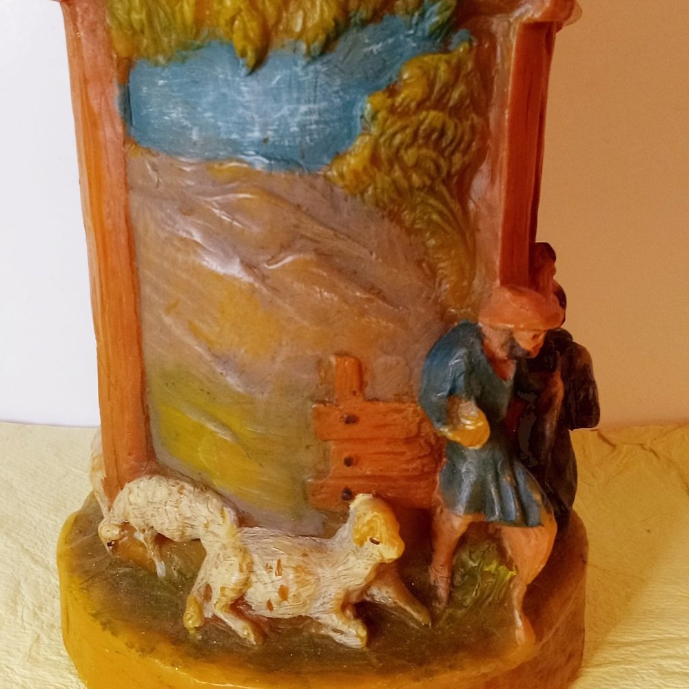 Vintage German Gunter Kerzen GMBH Nativity Candle Hand Carved  1924 - Picture 8 of 9